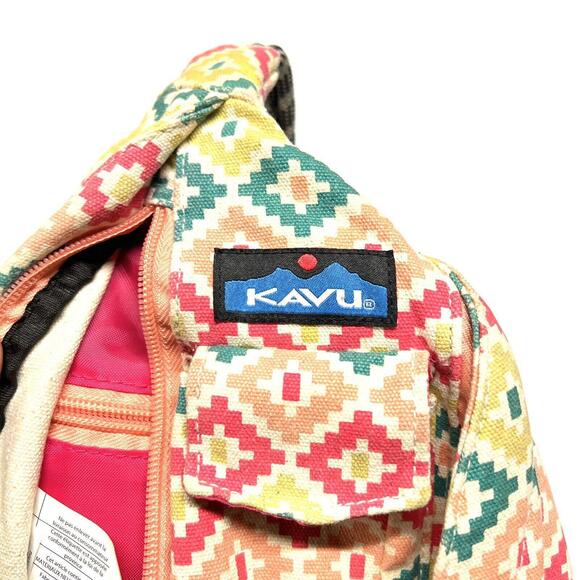 KAVU Crossbody Rope Sling Bag Backpack Tribal Aztec Southwestern Hiking Camping - Picture 5 of 15